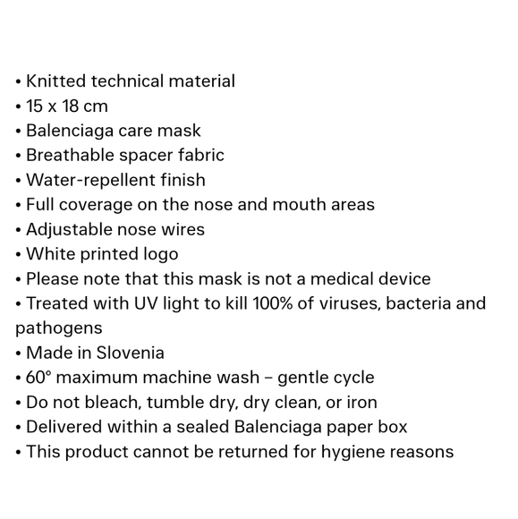 Balenciaga Face Mask - Picture 5 of 5